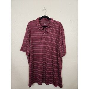 BCG Golf Polo Shirt Striped Athletic Training Casual‎ Red Pink 3XL